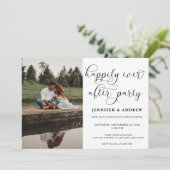 Einfaches Skript-Foto | Einladung zum Hochzeitsfei (Stehend Vorderseite)