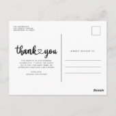 Einfaches Skript-Foto Hochzeit Danke Budget Postkarte (Rückseite)