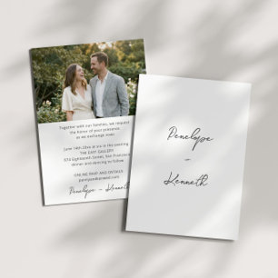 Einfaches Skript Foto Hochzeit Minimalistisch Vers Einladung