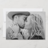 Einfaches Skript-Foto-Hochzeit Save The Date (Vorderseite)
