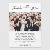 Einfaches Skript-Foto Hochzeit Vielen Dank Magnetkarte (Vorderseite)