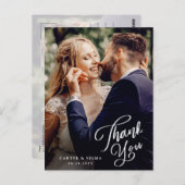 Einfaches Skript-Foto Hochzeit Vielen Dank Postkarte (Vorne/Hinten)