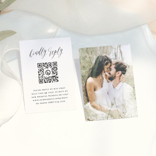 Einfaches Skript-Foto QR-Code Hochzeitsszenario RS Begleitkarte