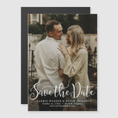 Einfaches Skript-Foto Save the Date Magneteinladung (Vorne/Hinten)