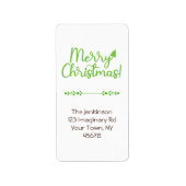 Einfaches Skript Frohe Weihnachten auf White Addre Adressaufkleber (Vorne)