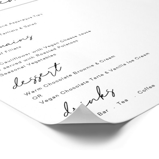 Einfaches Skript für jede Gelegenheit Abendmenü Poster (Ecke)