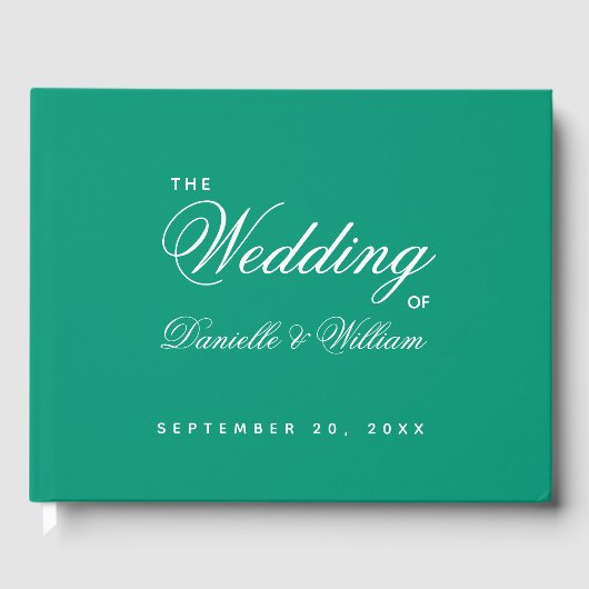 Einfaches Skript für Wedding Emerald Green Gästebuch (Vorderseite)