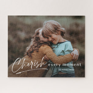 Einfaches Skript Genieße jeden Moment Foto Puzzle