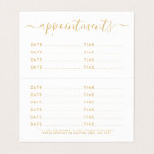 Einfaches Skript - Gold & White Appointing Card Visitenkarten (Innenseite Aufgefaltet)