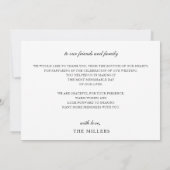 Einfaches Skript handgeschriebene Hochzeit Dankeskarte (Rückseite)