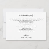 Einfaches Skript handgeschriebene Hochzeit Dankeskarte (Rückseite)