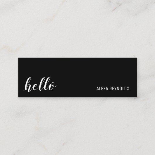 Einfaches Skript Hello auf Black Mini Visitenkarte (Vorderseite)