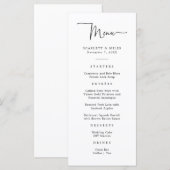Einfaches Skript-Hochzeitsmenü Menükarte (Vorne/Hinten)