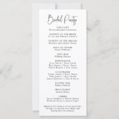 Einfaches Skript-Hochzeitsprogramm (Rückseite)
