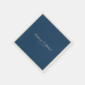 Einfaches Skript Hübsche Navyblaue Hochzeit Serviette (Ecke)