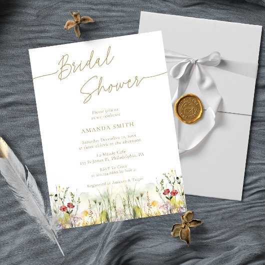 Einfaches Skript im eleganten Brautparty Floral Einladung