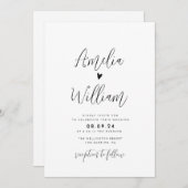 einfaches Skript in einem QR-Code Hochzeit Einladung (Vorne/Hinten)