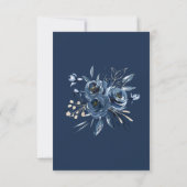 Einfaches Skript Marineblaue Botanische Monogramm- RSVP Karte (Rückseite)