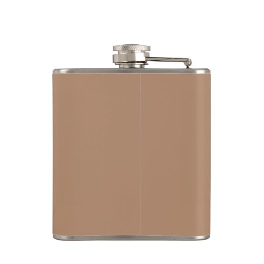 Einfaches Skript Metallisches Taupe Gold Monogramm Flachmann (Rückseite)