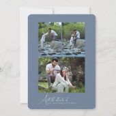 Einfaches Skript Minimalistische Foto-Collage-Hoch Einladung (Rückseite)