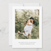 Einfaches Skript-Minimalistisches Foto Hochzeit Einladung (Rückseite)