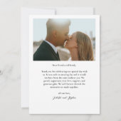 Einfaches Skript mit Bow Foto Wedding Dankeskarte (Rückseite)