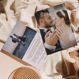 Einfaches Skript mit Foto Wedding Dankeskarte