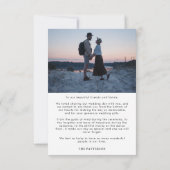 Einfaches Skript mit Foto Wedding Dankeskarte (Rückseite)