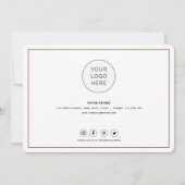 Einfaches Skript mit Herz - Business Dankeschön-Ka Dankeskarte (Rückseite)