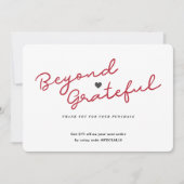 Einfaches Skript mit Herz - Business Dankeschön-Ka Dankeskarte (Vorderseite)