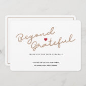 Einfaches Skript mit Herz - Business Dankeschön-Ka Dankeskarte (Vorne/Hinten)