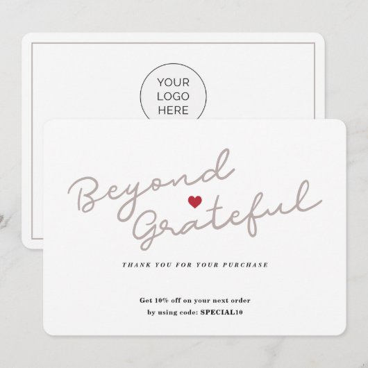 Einfaches Skript mit Herz - Business Dankeschön-Ka Dankeskarte (Vorne/Hinten)