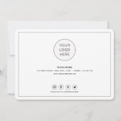 Einfaches Skript mit Herz - Business Dankeschön-Ka Dankeskarte (Rückseite)