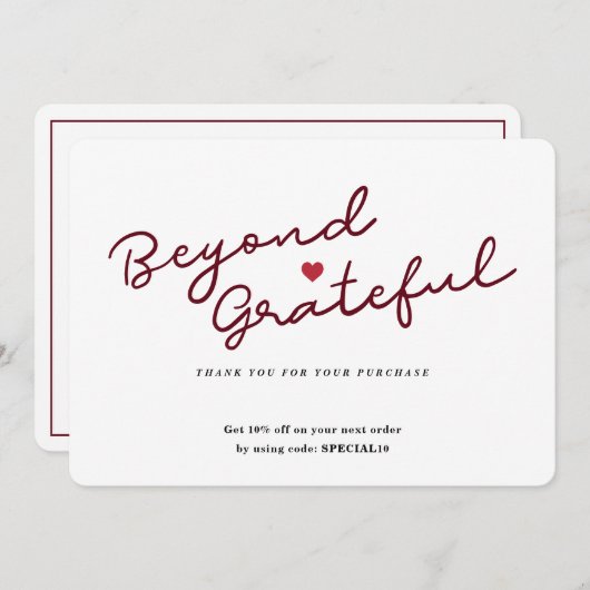 Einfaches Skript mit Herz - Business Dankeschön-Ka Dankeskarte (Vorne/Hinten)