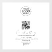 Einfaches Skript Mit Uns verbinden Logo QR-Code Pr Fensteraufkleber (Blatt)