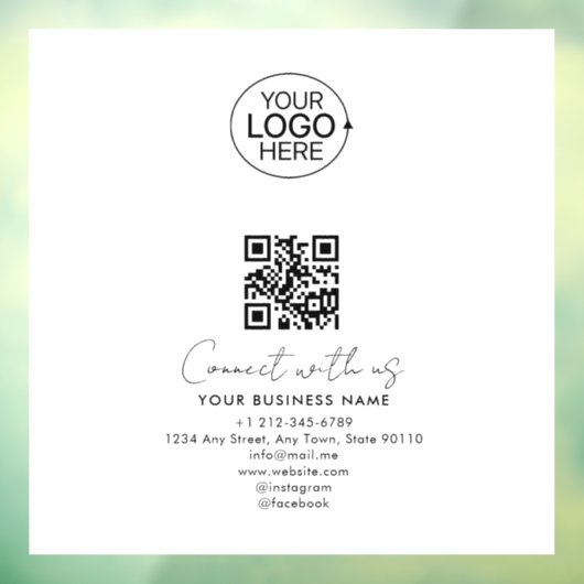 Einfaches Skript Mit Uns verbinden Logo QR-Code Pr Fensteraufkleber (Blatt 3)