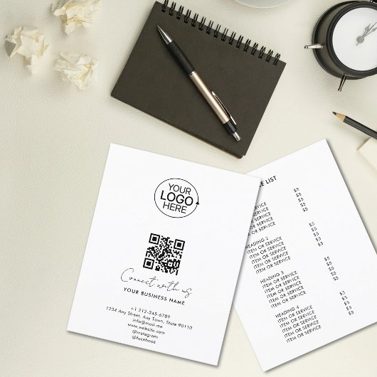 Einfaches Skript Mit Uns verbinden Logo QR-Code Pr Flyer