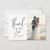 einfaches Skript moderne Hochzeit danke Karte (Vorderseite)