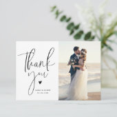 einfaches Skript moderne Hochzeit danke Karte (Stehend Vorderseite)