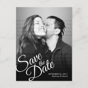 Einfaches Skript Modernes Save the Date Foto Postk Ankündigungspostkarte