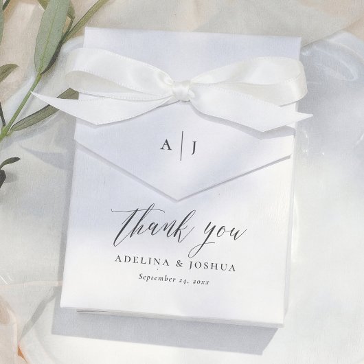 Einfaches Skript Monogramm Danke Hochzeit Geschenkschachtel