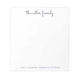 Einfaches Skript Navy Blue Family Notepad Notizblock