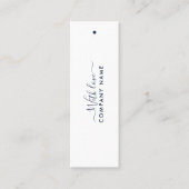 Einfaches Skript - Navy Blue & White Geschenketike Mini Visitenkarte (Vorderseite)