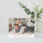 Einfaches Skript Neue Zuhause für Holidays Foto Mo Postkarte (Stehend Vorderseite)