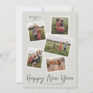 Einfaches Skript Neujahr 5 Foto-Collage Feiertagskarte