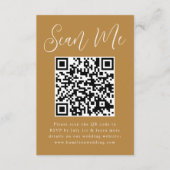 Einfaches Skript Ochre Foto QR Code Hochzeit RSVP Begleitkarte (Vorderseite)