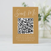 Einfaches Skript Ochre Foto QR Code Hochzeit RSVP Begleitkarte (Stehend Vorderseite)