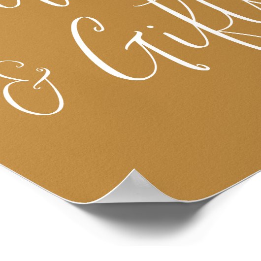 Einfaches Skript Ochre Hochzeitskarten und Geschen Poster (Ecke)
