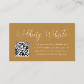 Einfaches Skript Ochre Wedding Website QR Code Begleitkarte (Vorderseite)