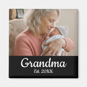 Einfaches Skript Oma Foto Jahr Gegründet Magnet